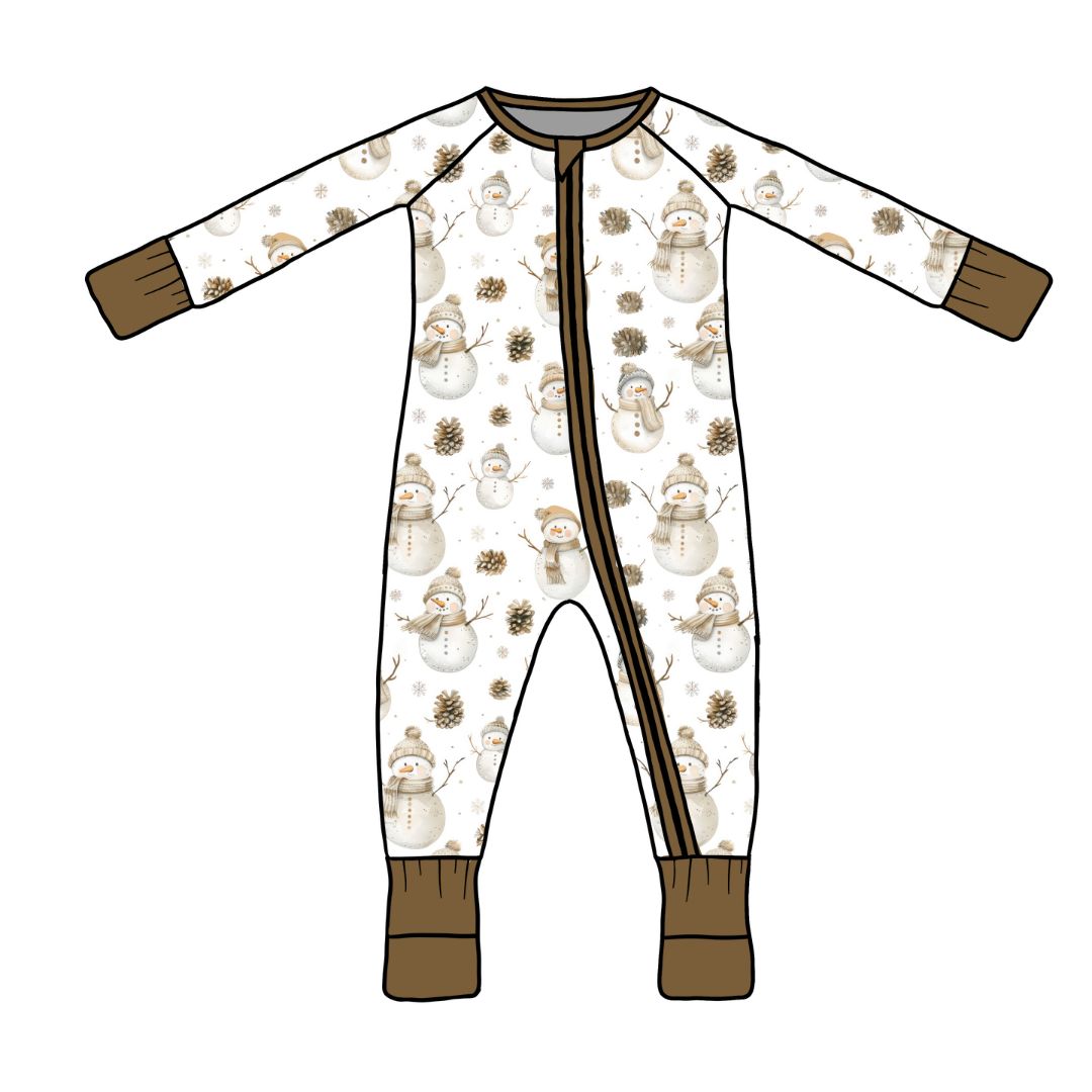 Long Zippy Snowmen Pajamas