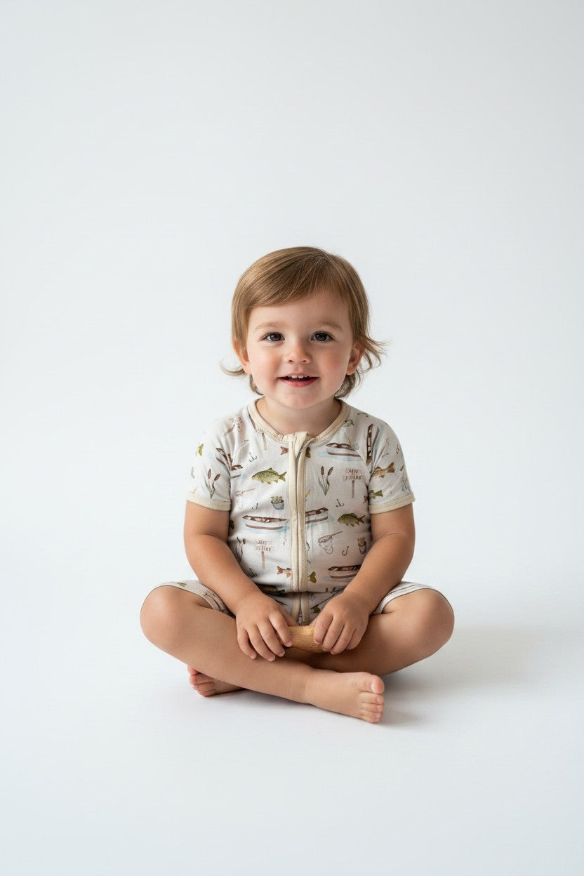 Short Zippy Gone Fishing Pajamas