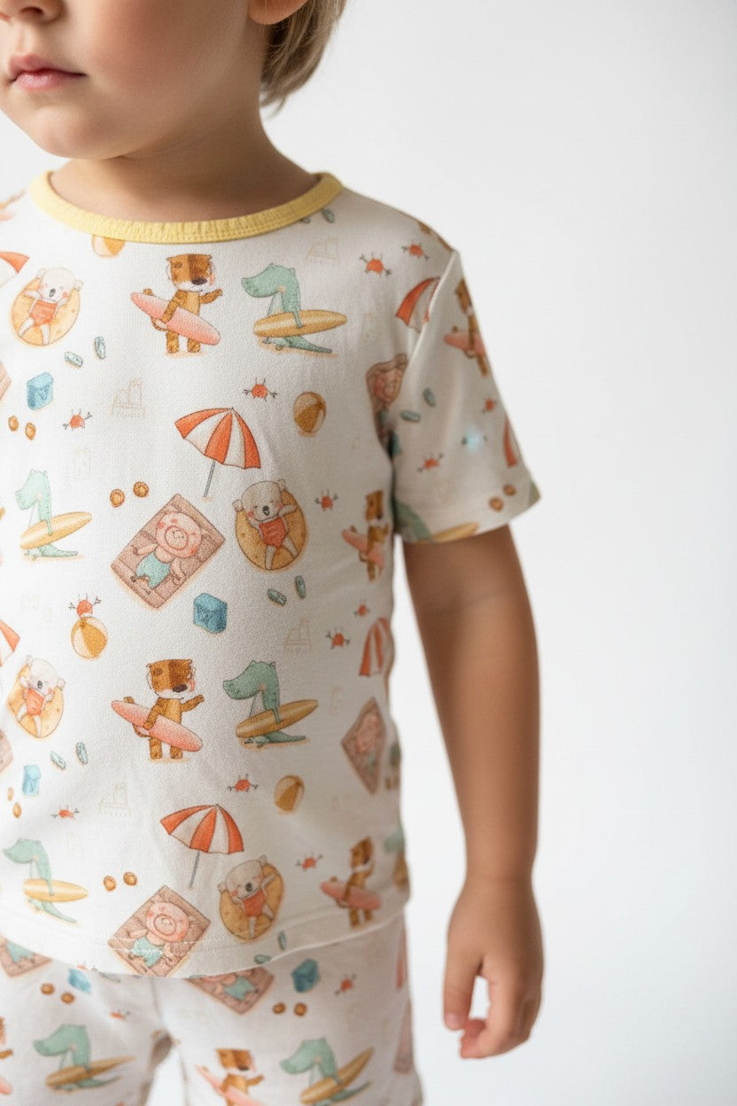 Short Two-Piece Beach Buddies Pajamas