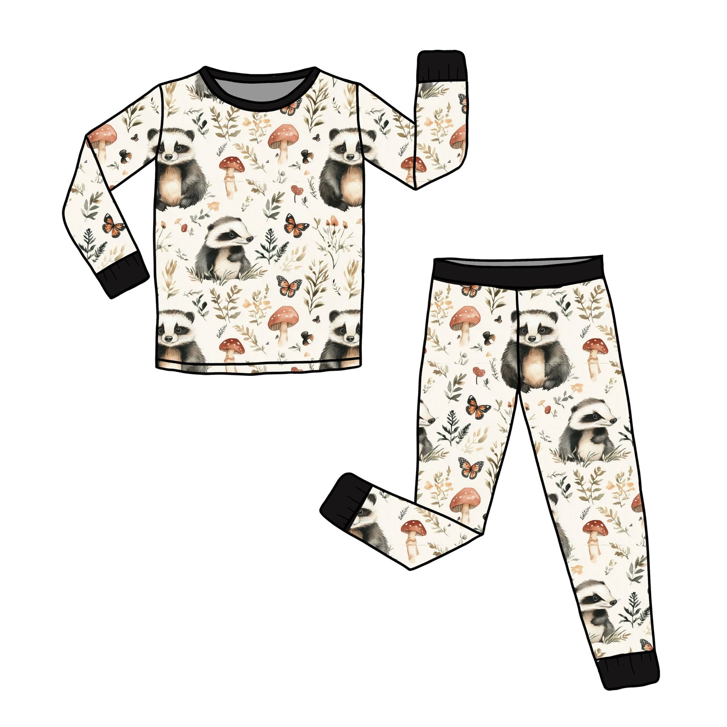 Long Two-Piece Badgers Pajamas