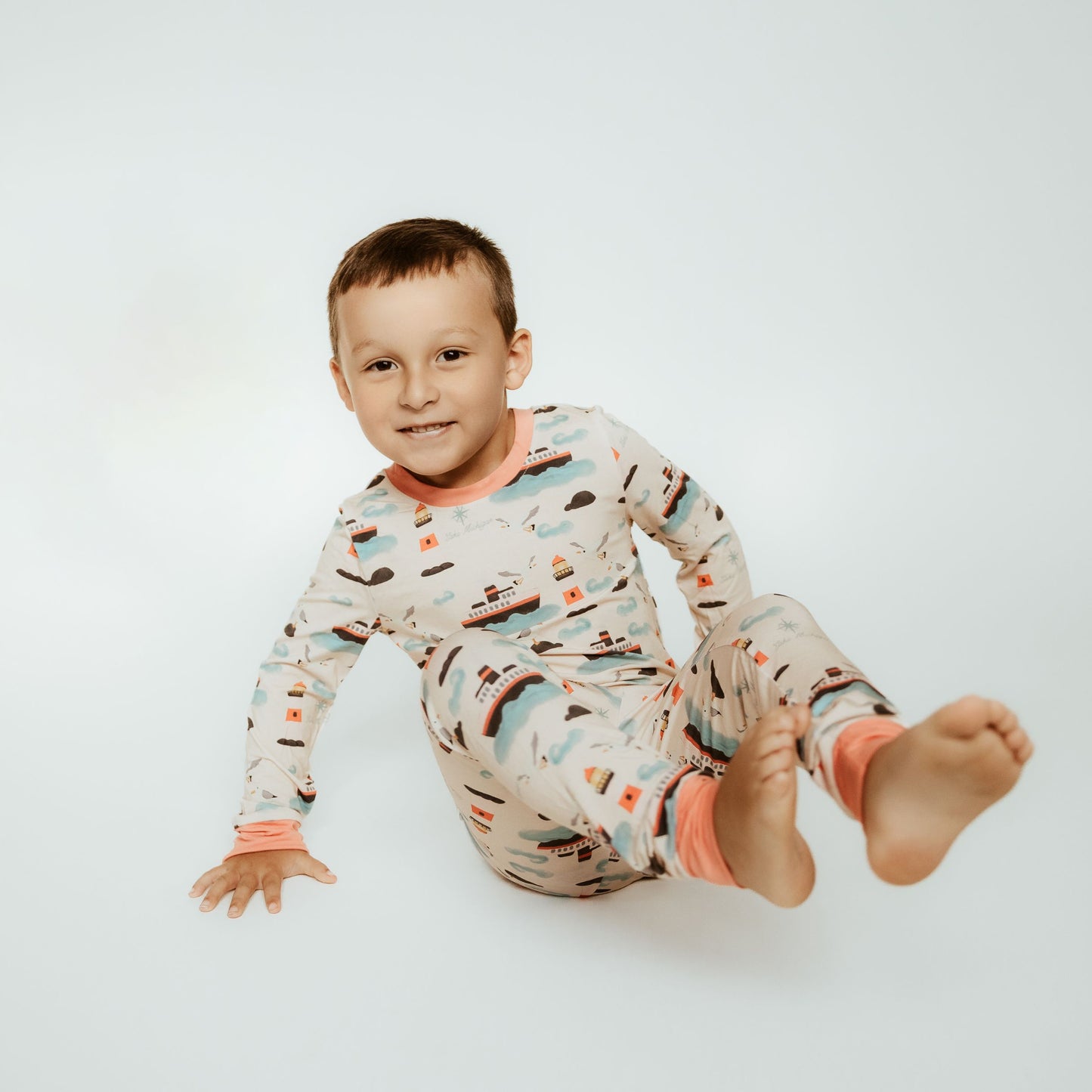 Long Two-Piece Lake Michigan Views Pajamas