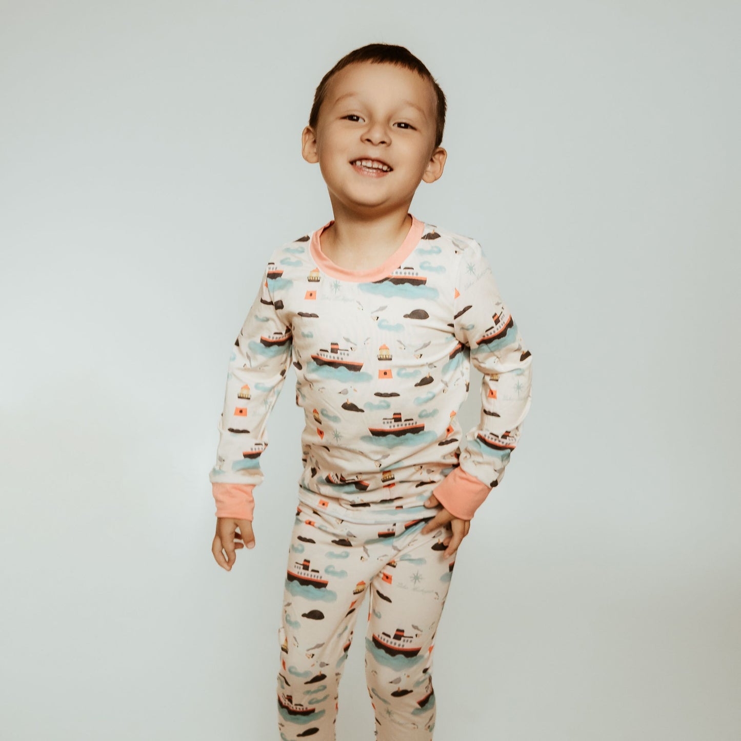 Long Two-Piece Lake Michigan Views Pajamas