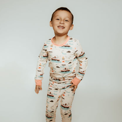 Long Two-Piece Lake Michigan Views Pajamas