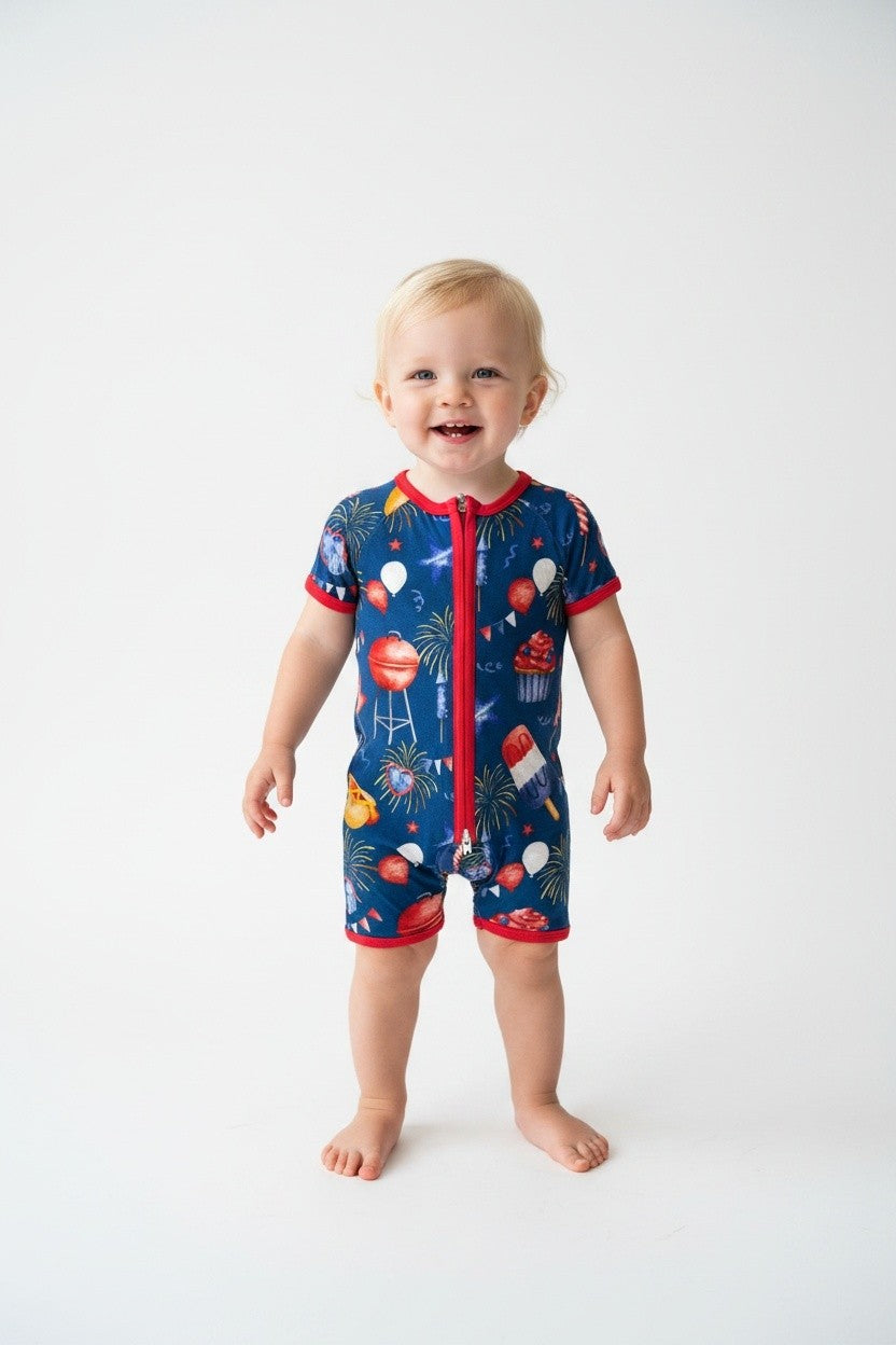 Short Zippy Stars, Stripes & Summer Nights Pajamas