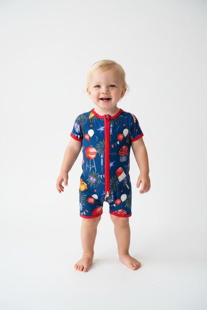 Short Zippy Stars, Stripes & Summer Nights Pajamas