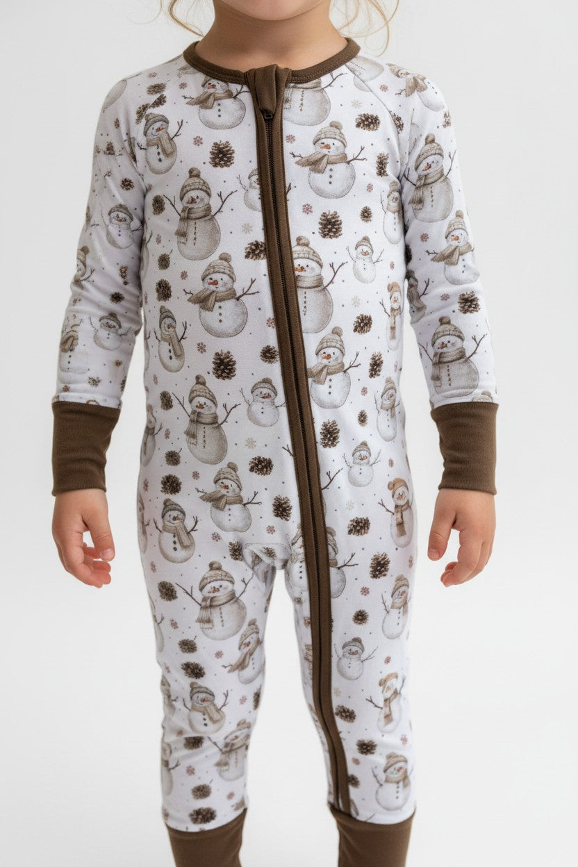 Long Zippy Snowmen Pajamas