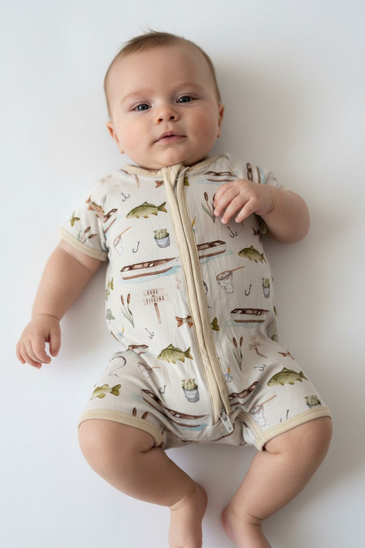 Short Zippy Gone Fishing Pajamas