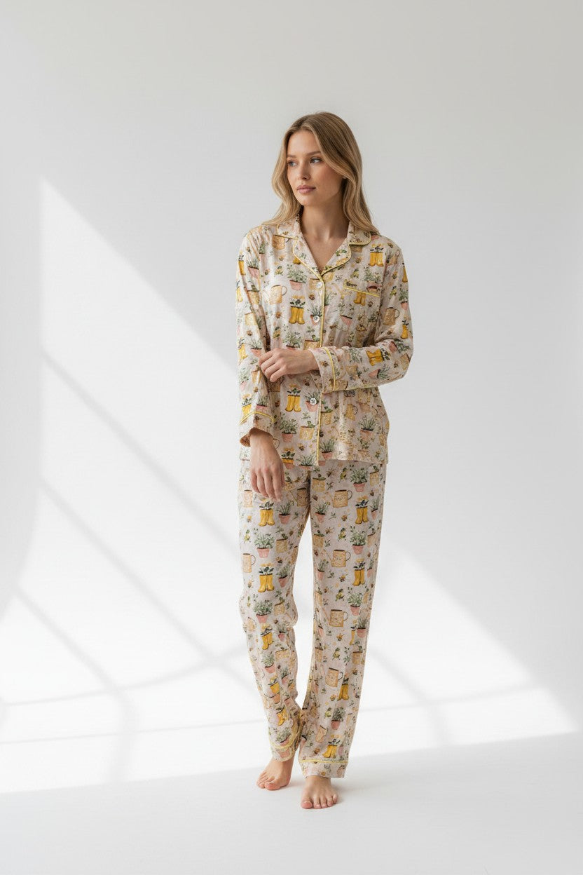 Adult Long Two-Piece Summertime Friends Pajamas (2.0 Style)
