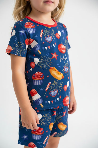 Short Two-Piece Stars, Stripes & Summer Nights Pajamas