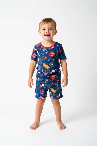 Short Two-Piece Stars, Stripes & Summer Nights Pajamas