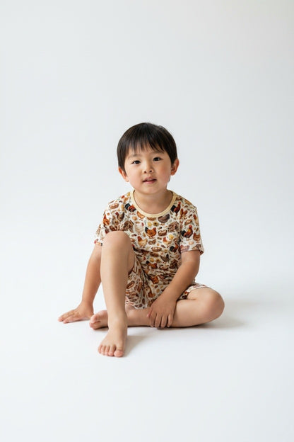 Short Two-Piece Little Hens Pajamas