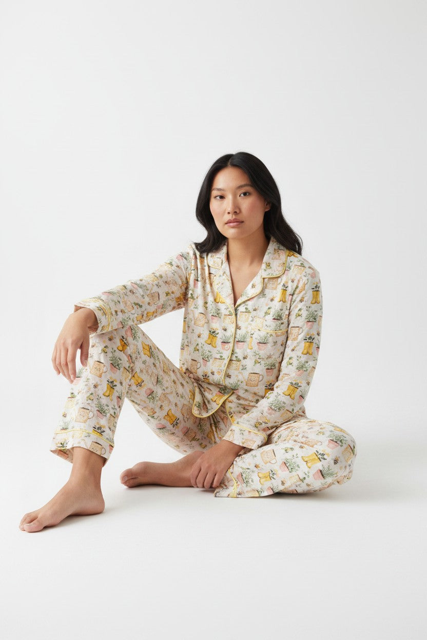 Adult Long Two-Piece Summertime Friends Pajamas (2.0 Style)