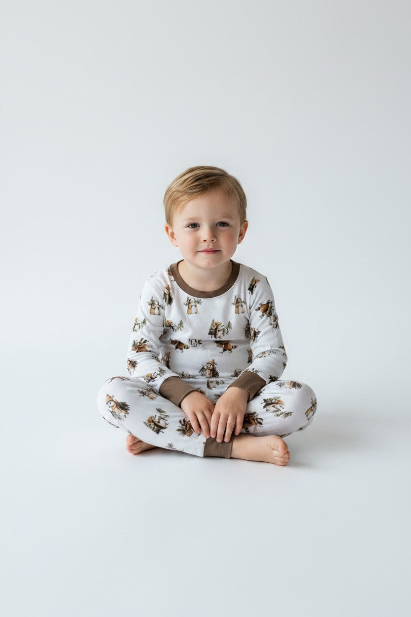 Long Two-Piece Woodland Friends Pajamas