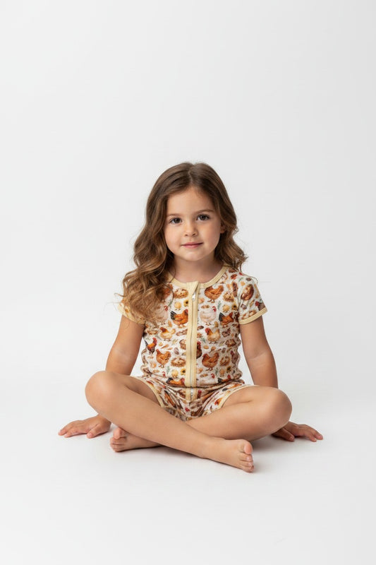Short Zippy Little Hens Pajamas