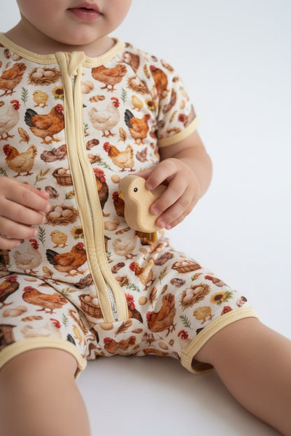 Short Zippy Little Hens Pajamas