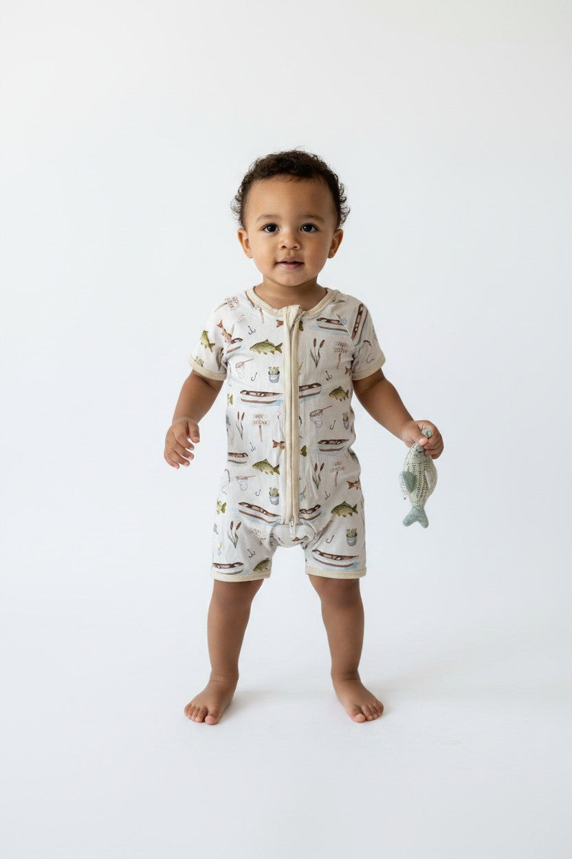 Short Zippy Gone Fishing Pajamas