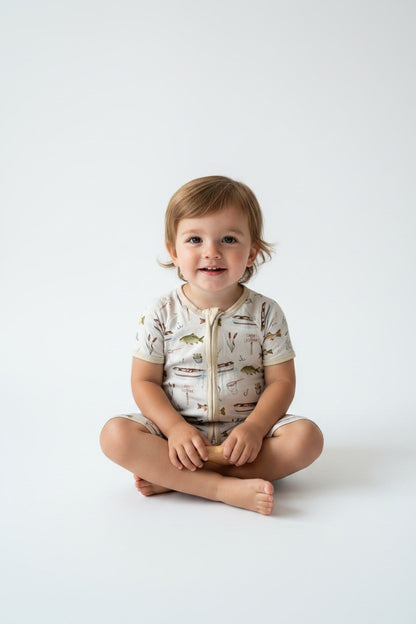 Short Zippy Gone Fishing Pajamas