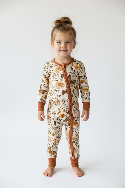 Long Zippy Fall Butterflies Pajamas
