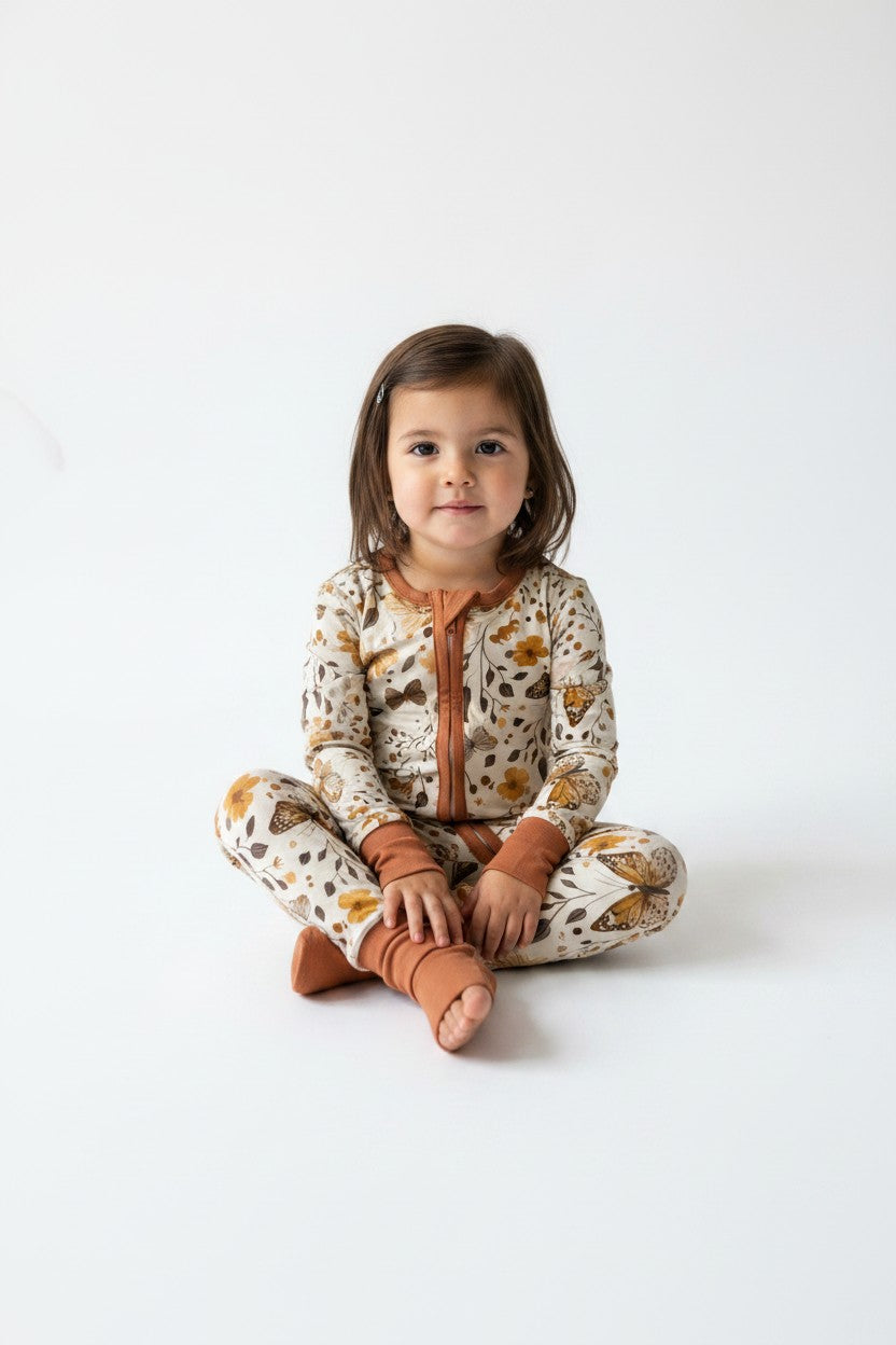 Long Zippy Fall Butterflies Pajamas