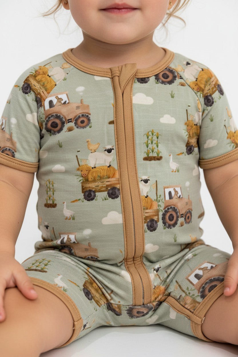 Short Zippy Farm Friends Pajamas