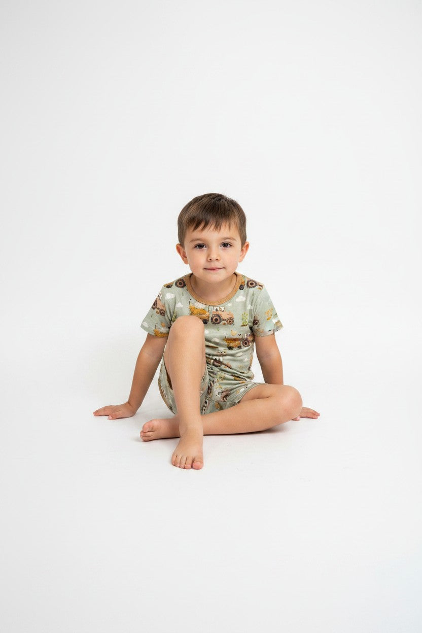 Short Two-Piece Farm Friends Pajamas