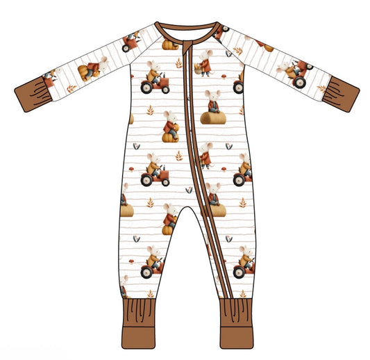 Long Zippy If You Give A Mouse A Tractor Pajamas