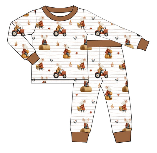 Long Two-Piece If You Give A Mouse A Tractor Pajamas