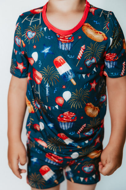Short Two-Piece Stars, Stripes & Summer Nights Pajamas