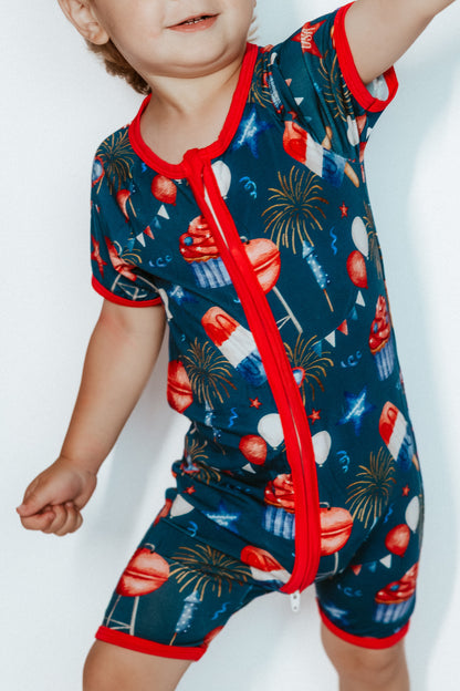 Short Zippy Stars, Stripes & Summer Nights Pajamas