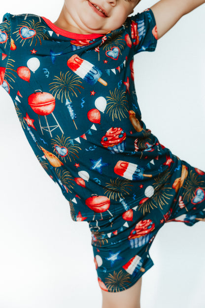 Short Two-Piece Stars, Stripes & Summer Nights Pajamas