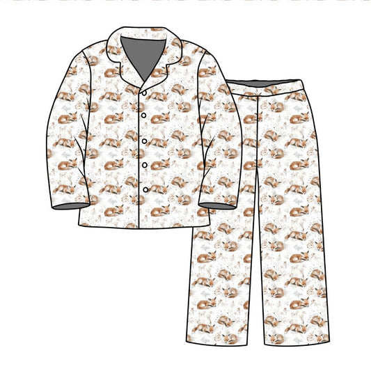 Adult Long Two-Piece Winter Fox Pajamas
