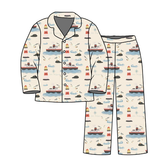 Adult Long Two-Piece Lake Michigan Views Pajamas